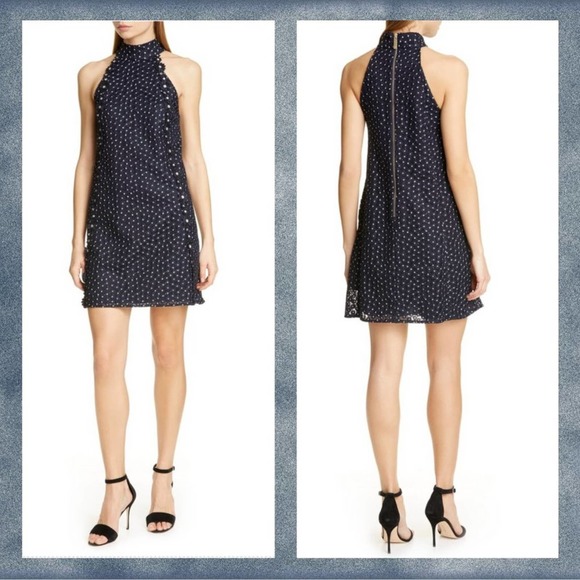 Ted Baker Dresses & Skirts - NWT Ted Baker Navy Luxe Embroidered Halter Dress